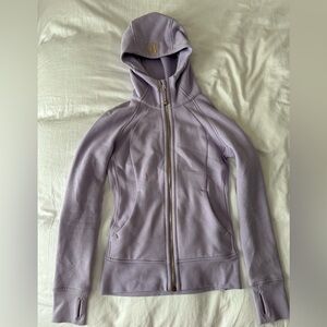 Lululemon scuba full zip hoodie, lilac ether/gold
